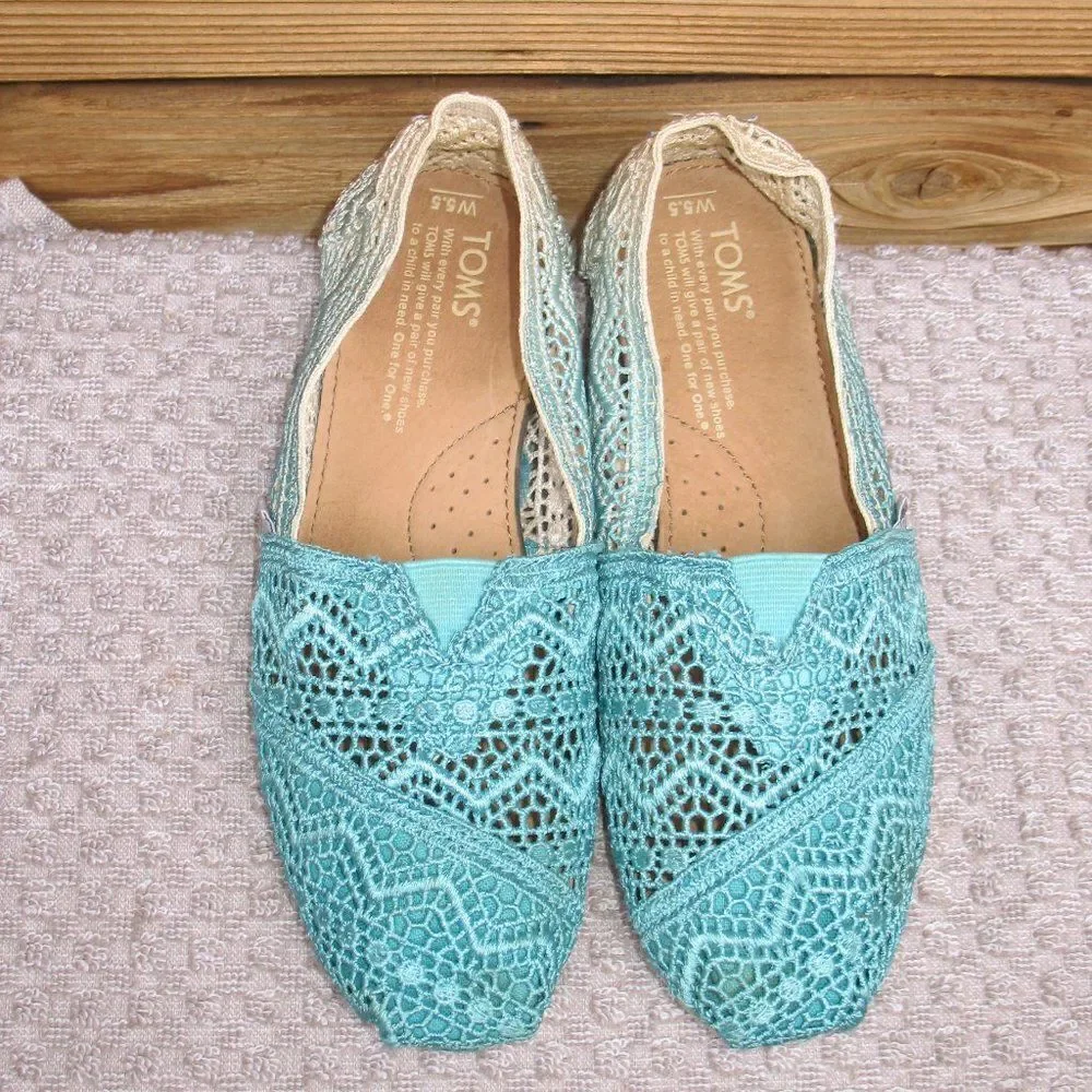 Blue Ombre Toms 5.5 Espadrille Shoes